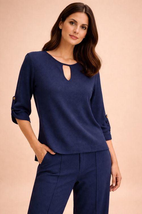 Blusa detalhe gota heritage MARINHO..,,